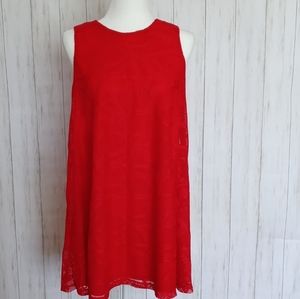Mini Dress Miami Red Lace Cut out Sleeveless  Women’s Size Medium New Out Tags